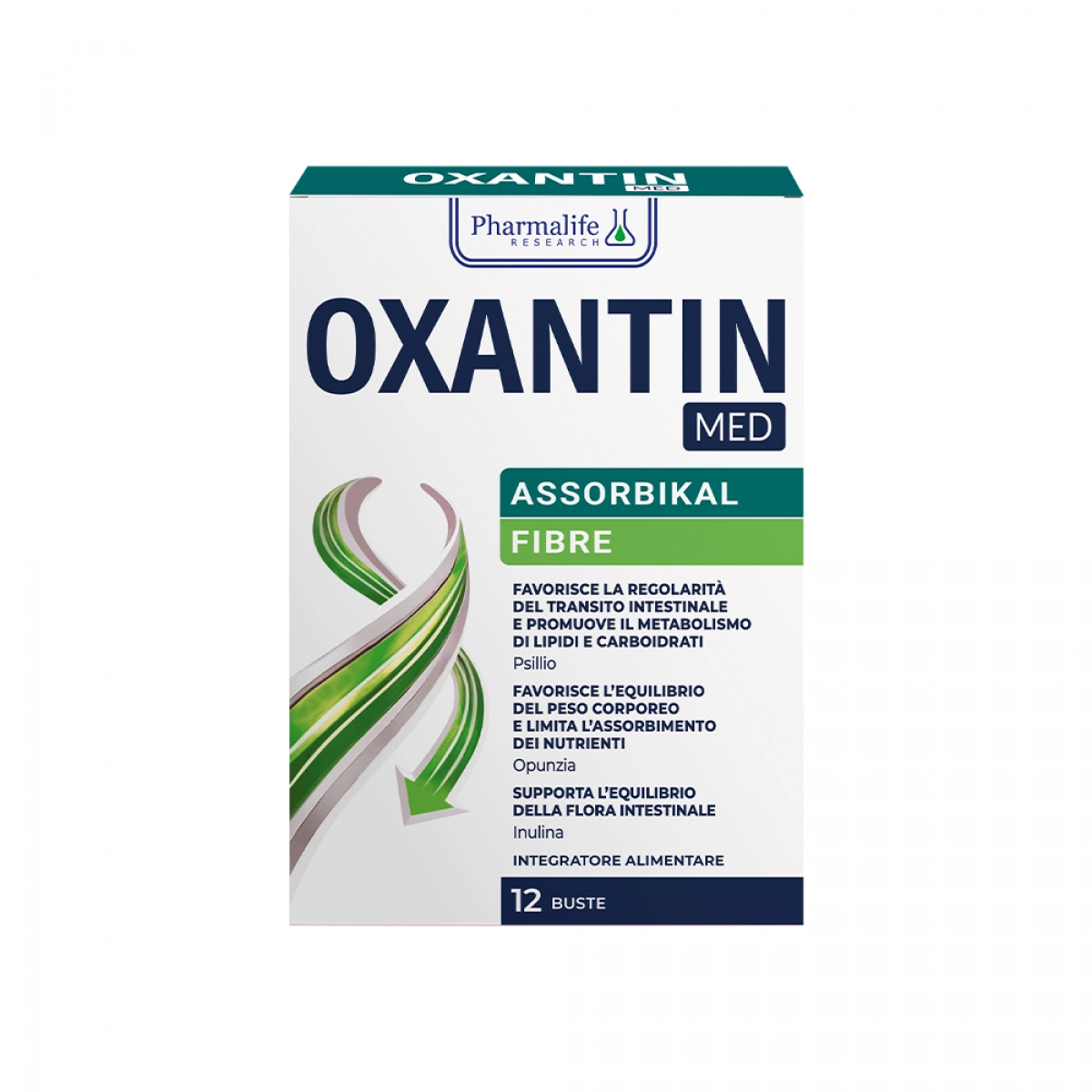Дієтична добавка з клітковиною для нормалізації маси тіла Oxantin Абсорбція, 12 саше по 7,4