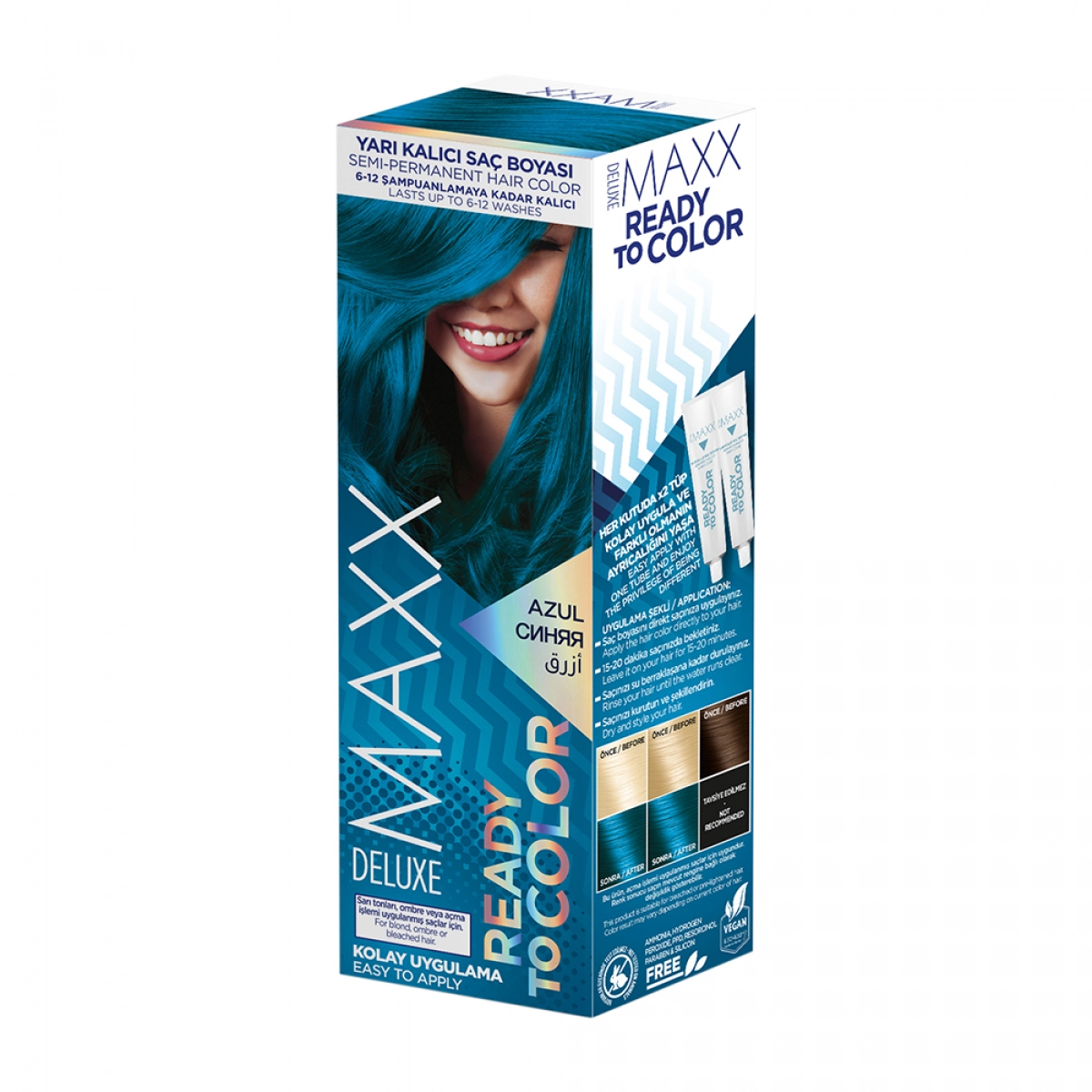 Фарба для волосся Maxx Deluxe Ready to color Блакитний, 2x50 мл