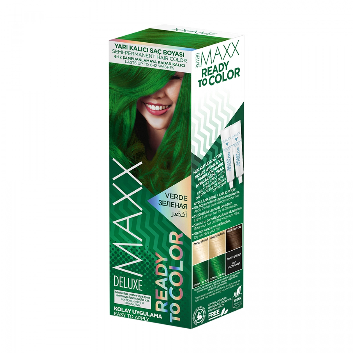 Фарба для волосся Maxx Deluxe Ready to color Зелений, 2x50 мл