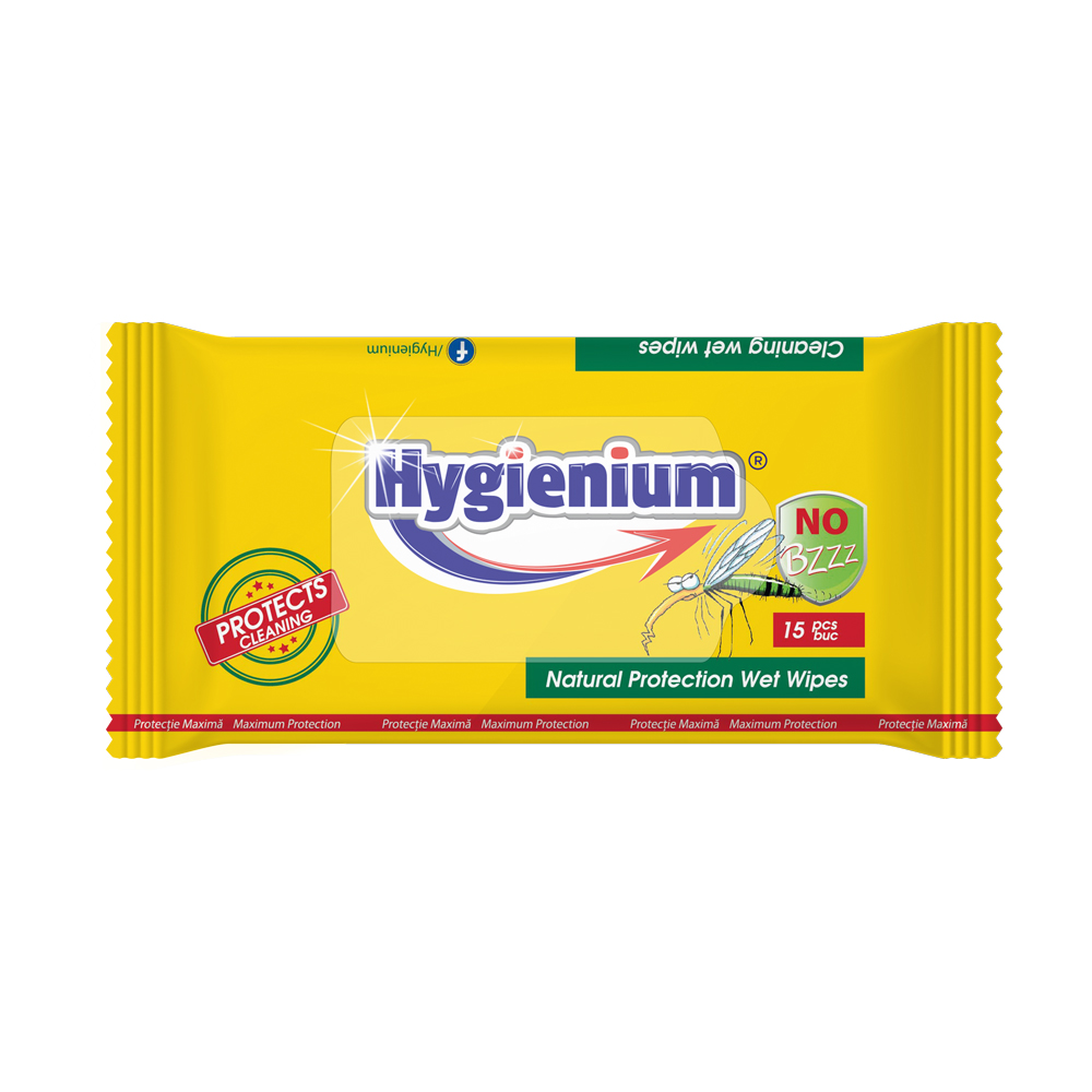 Захисні вологі салфетки від укусів комарів Hygienium, 15 шт