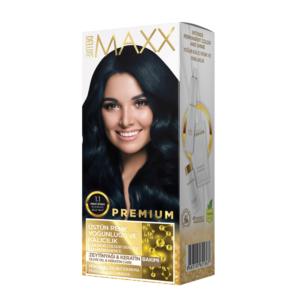 Фарба для волосся Maxx Deluxe 1.1 Синьо-чорний, 50мл50мл10мл