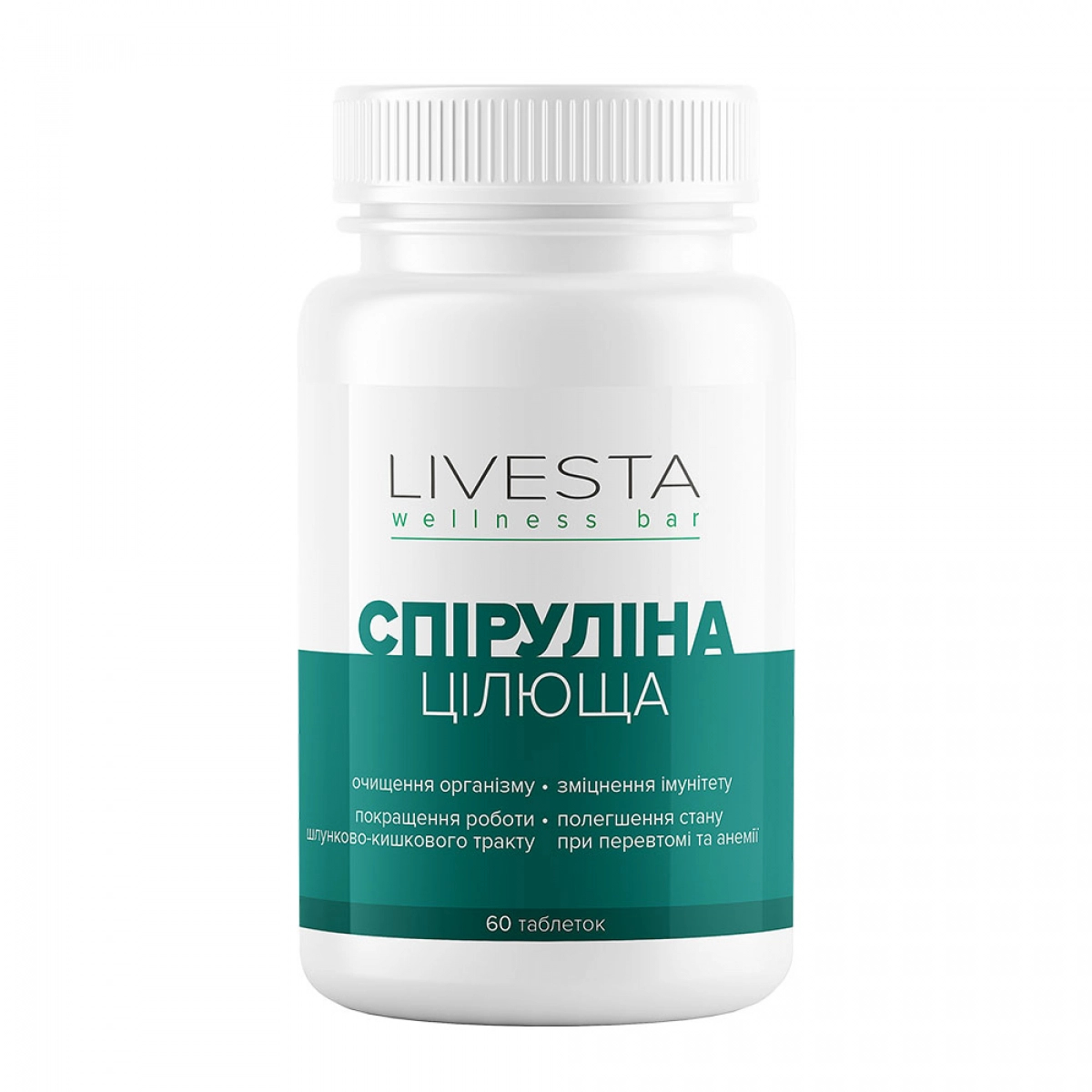 Дієтична добавка Цілюща Спіруліна Livesta, 60 таблеток