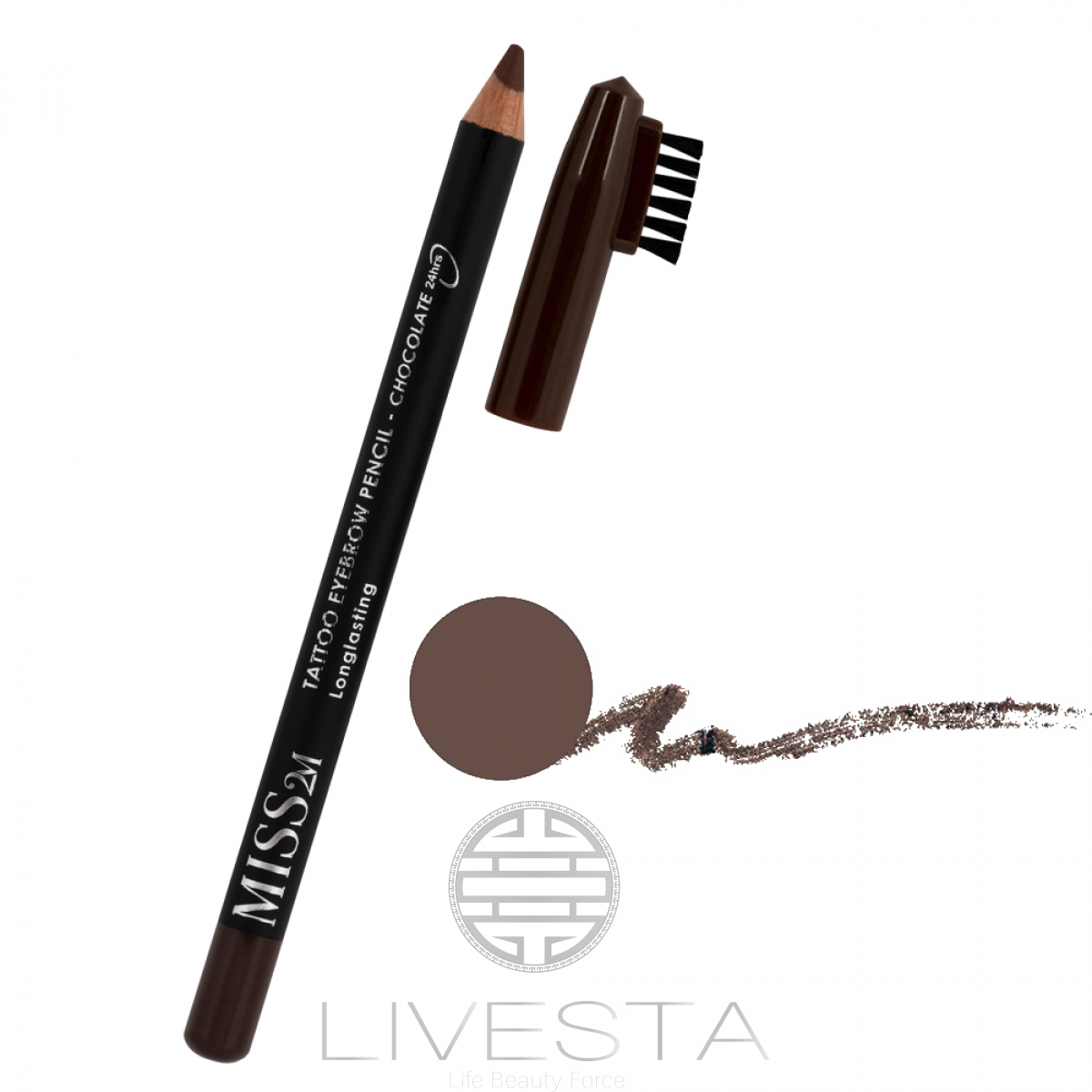 Олівець для брів зі щіточкою MISS2M 201 Espresso, 1,4 г Лівеста