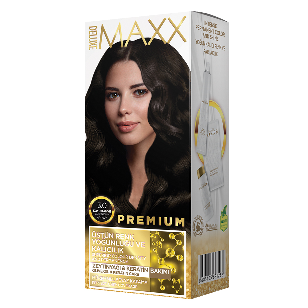 Фарба для волосся Maxx Deluxe 3.0 Темно-коричневий, 50мл50мл10мл Лівеста