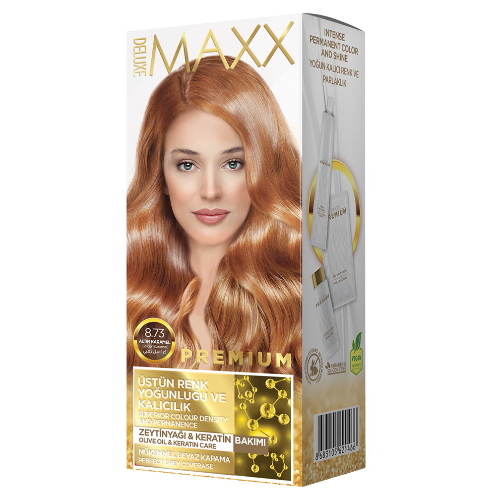 Фарба для волосся Maxx Deluxe 8.73 Золота карамель, 50 мл50 мл10 мл