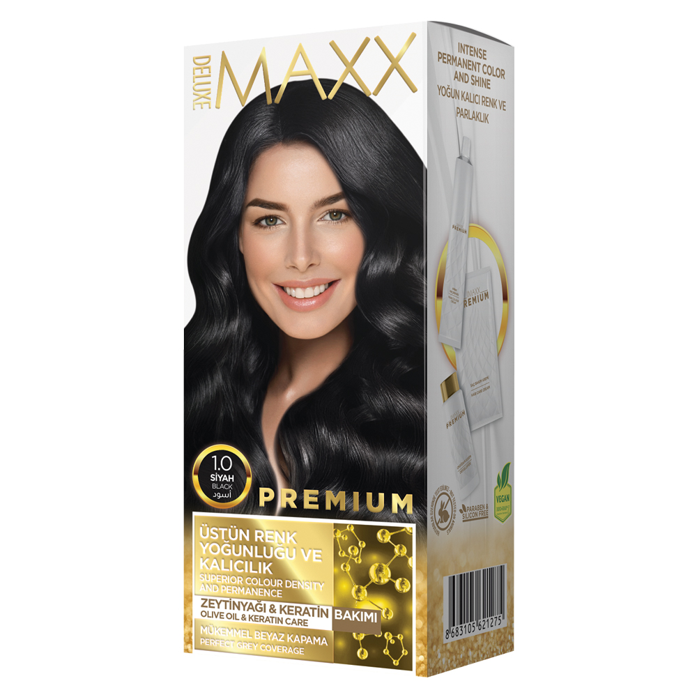 Фарба для волосся Maxx Deluxe 1.0 Чорний, 50мл50мл10мл Лівеста