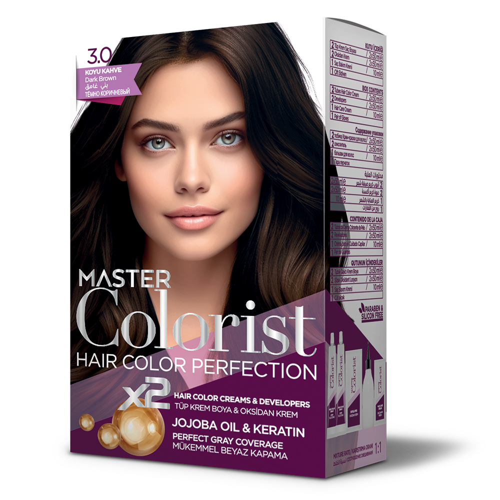 Фарба для волосся Master Colorist 3.0 Темно-коричневий, 2x50мл2x50мл10мл Лівеста