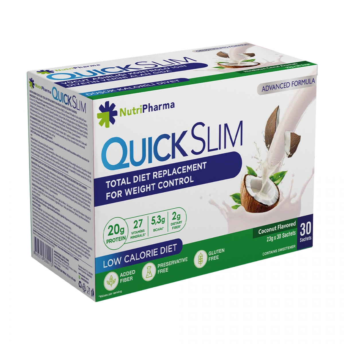 Коктейль Quick Slim Стиглий кокос, 30 саше по 23 г Лівеста