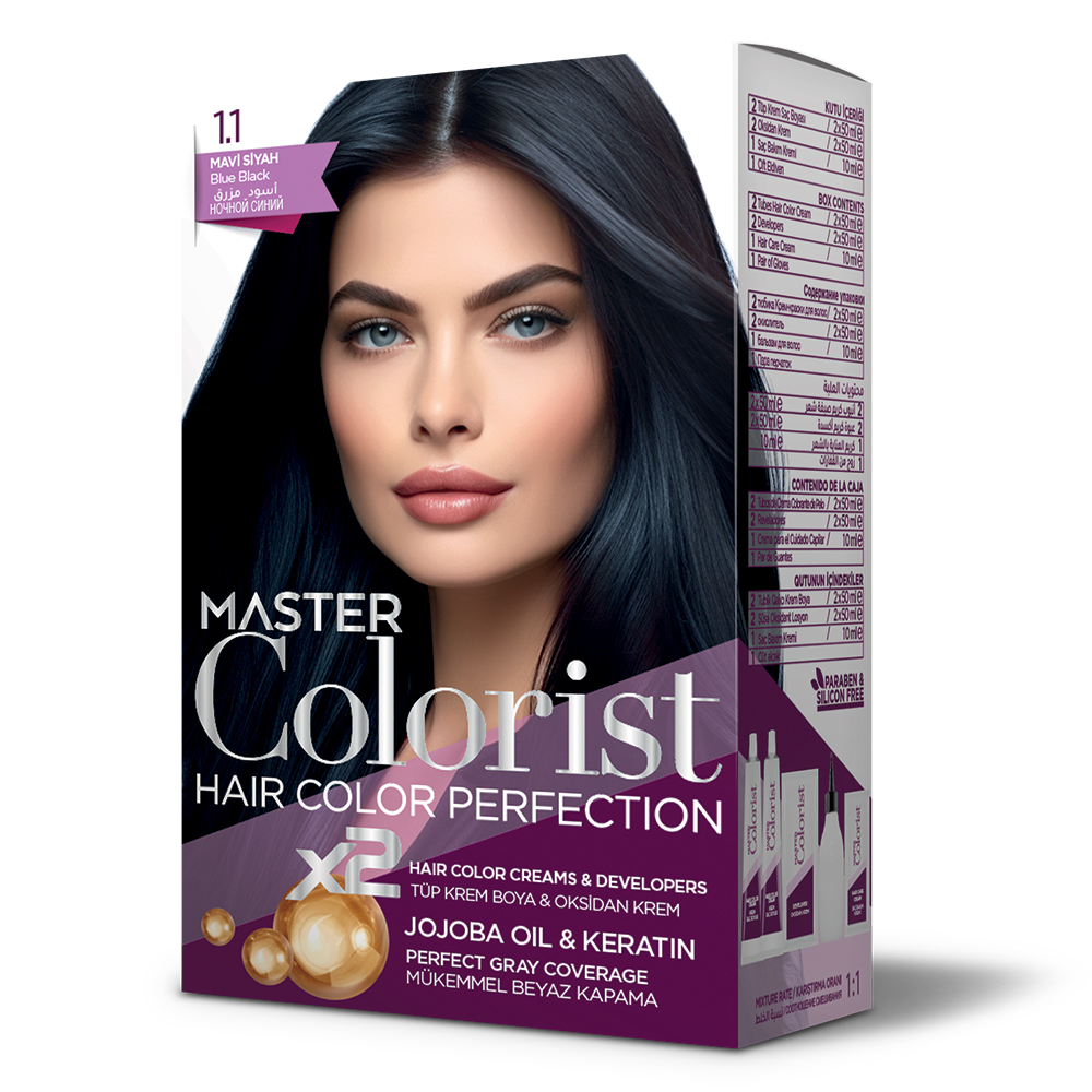Фарба для волосся Master Colorist 1.1 Синьо-чорний, 2x50мл2x50мл10мл Лівеста