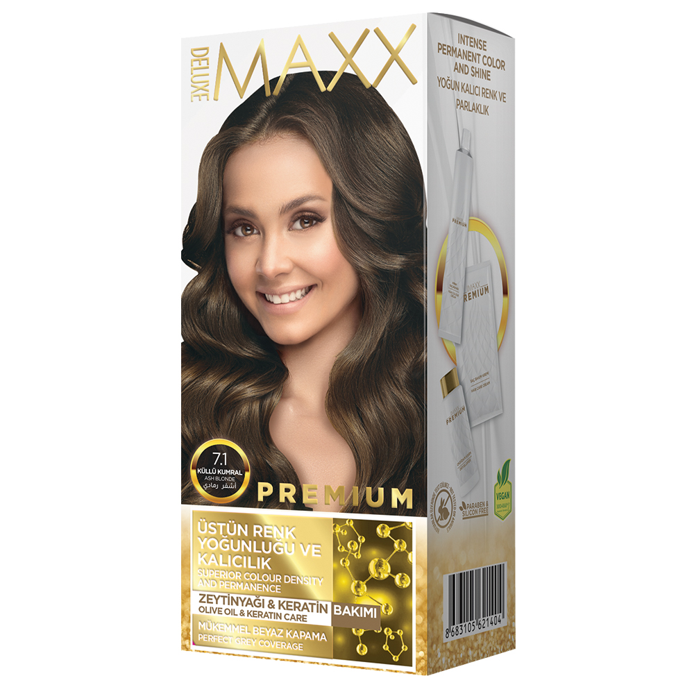 Фарба для волосся Maxx Deluxe 7.1 Попіллясто-русявий, 50 мл50 мл10 мл Лівеста